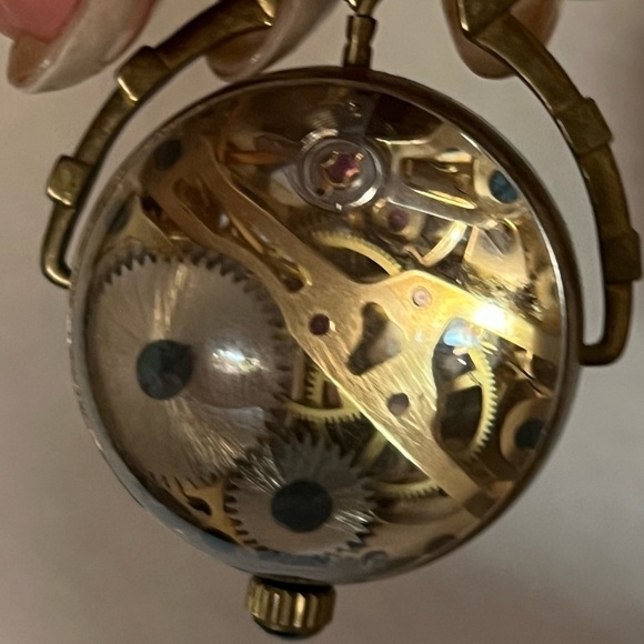 Steampunk magnifying orb watch, transparent, handwinding, very unique looking - Picture 6 of 10